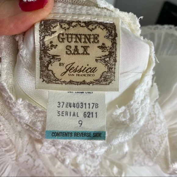Gunne Sax Vintage 70s Dress Size Small Cottagecore Lace Ruffle Wedding Dress EUC - Picture 4 of 16
